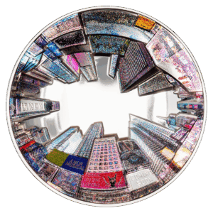 Moneta argento 3oz da collezione con vista su New York a 360°