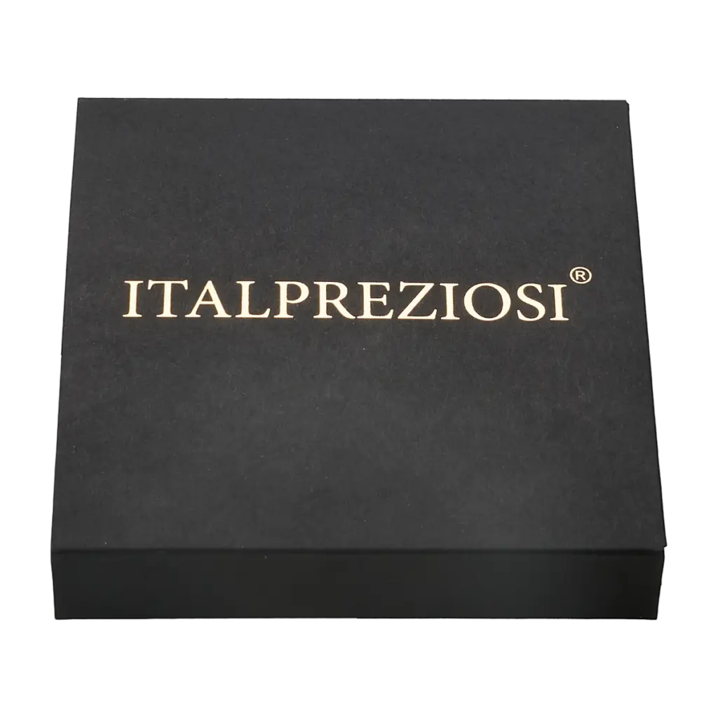 Cofanetto nero chiuso incluso nella confezione del lingotto Grandi Città Firenze, con la scritta ITALPREZIOSI in oro sul coperchio.